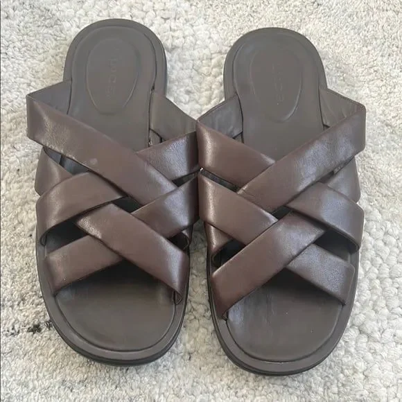 Vince Brown Leather Sandals - Picture 2 of 9